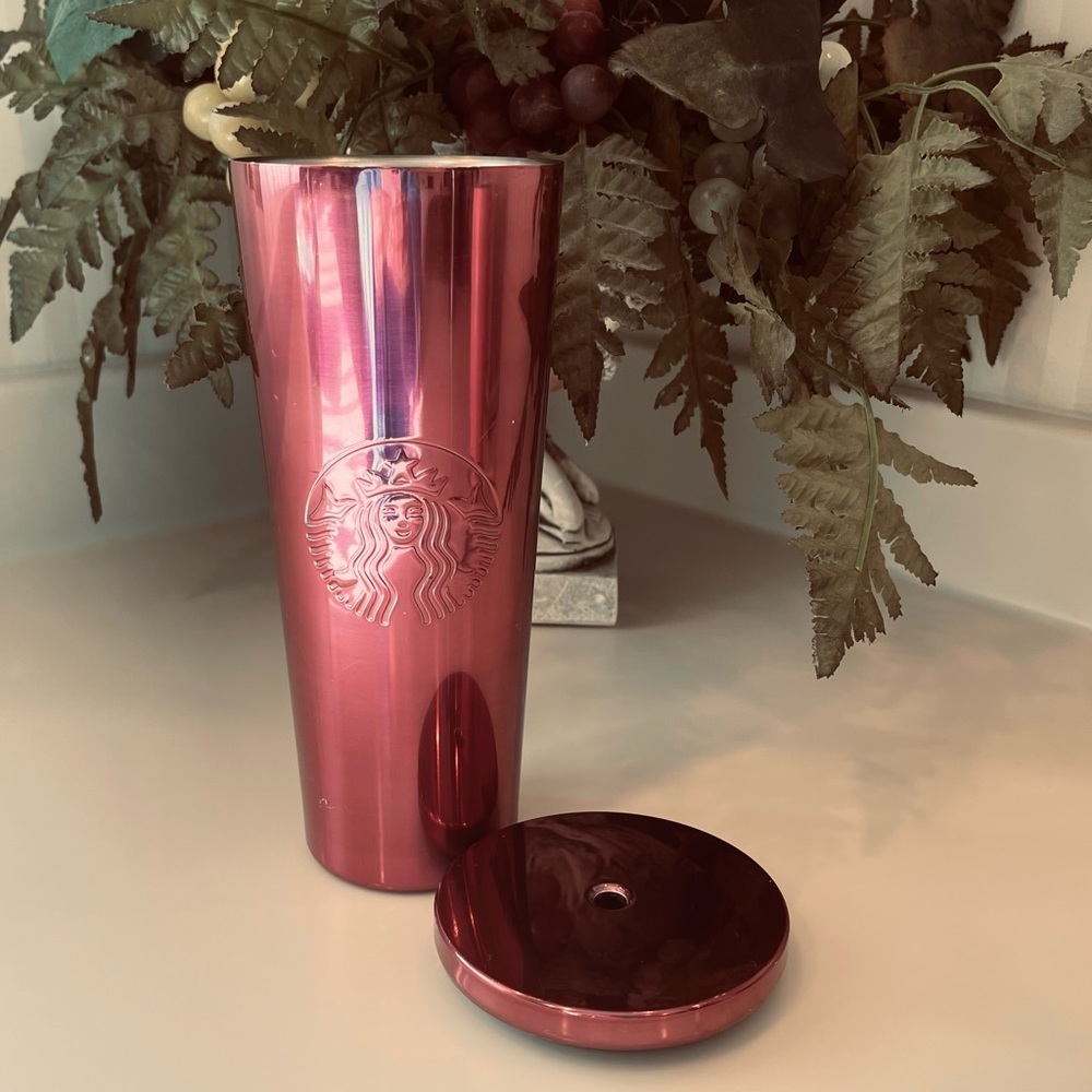 Starbucks Berry Pink 2016 Stainless Steel Cold Beverage Tumbler 24 oz.